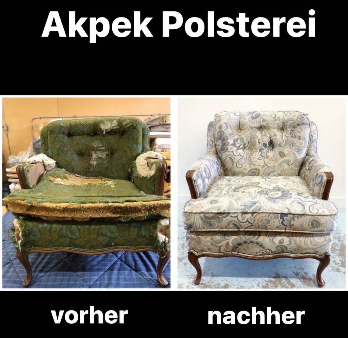 Akpek poslterei sofa vorher nachher